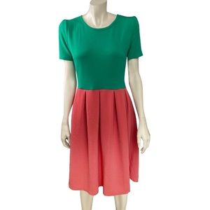 Lularoe Amelia‎ Orange & Green Dress
